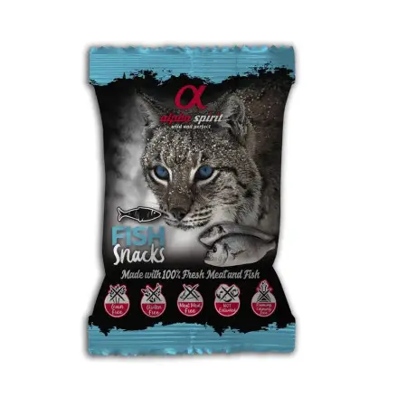 Ласощі для котів Alpha Spirit Snacks напіввологі беззернові кубики з риби 50 г (as8007350)