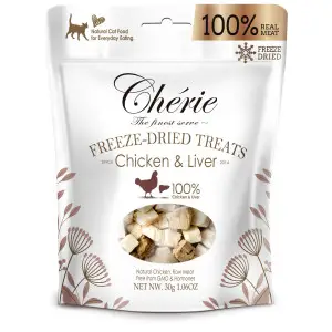 Ласощі для котів Cherie Freeze Dired for Cat Chicren and Liver з курки та курячої печінки 30гр