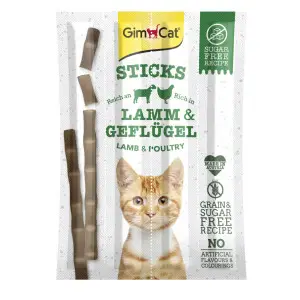 Ласощі для котів GimCat М'ясні палички ягня, курка 4 шт (4002064420820)