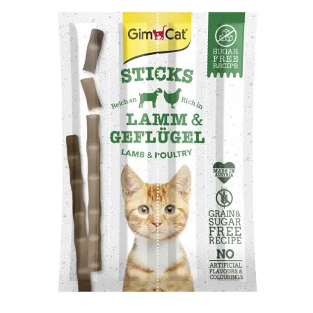 Лакомство для кошек GimCat Мясные палочки ягненка, курица 4 шт (4002064420820)