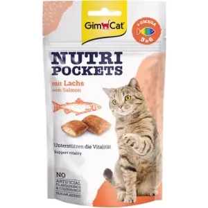 Ласощі для котів GimCat Nutri Pockets Лосось + Омега 3+6 60 г 