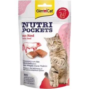 Ласощі для котів GimCat Nutri Pockets Яловичина + Солод (Мальт) 60 г (4002064400747)