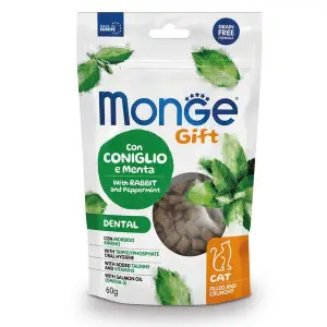 Ласощі для котів Monge Gift Cat Dental кролик і перцева м'ята 60 г