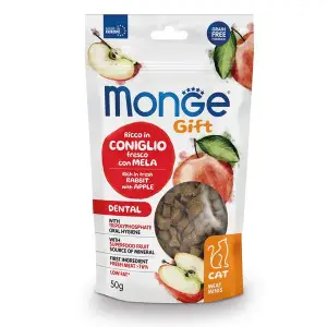 Ласощі для котів Monge Gift Cat Dental кролик з яблуком 50 г