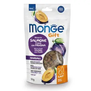 Ласощі для котів Monge Gift Cat Hairball лосось зі сливою 50 г