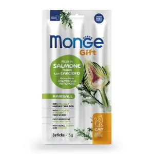 Ласощі для котів Monge Gift Cat Hairball сьомга з артишоком 15 г