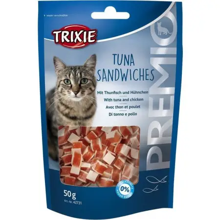 Ласощі Trixie Premio Tuna Sandwiches для котів кубики з тунцем і куркою 50 г