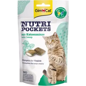 Ласощі для котів вітаміннізовані GimCat Nutri Pockets Котяча м'ята + Мультивітаміни, 60 г