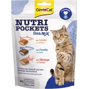 Ласощі для котів вітаміннізовані GimCat Nutri Pockets Морський мікс 150 г