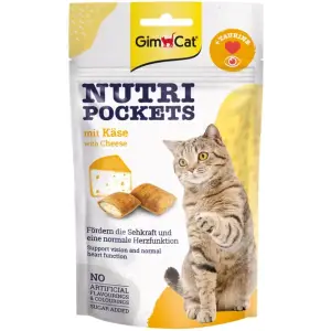 Ласощі для котів вітаміннізовані GimCat Nutri Pockets Сир + Таурин для котів, 60 г
