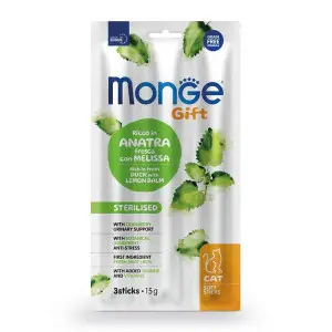 Ласощі для стерилізованих котів Monge Gift Cat Sterilised качка з мелісою 15 г