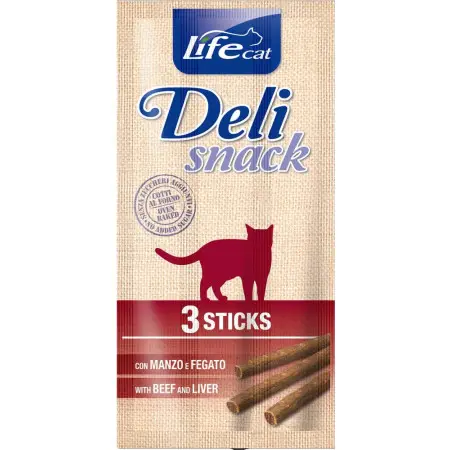 Ласощі LifeCat DeliSnack Sticks Beef and Liver для дорослих котів Яловичина з Печінкою 15 г