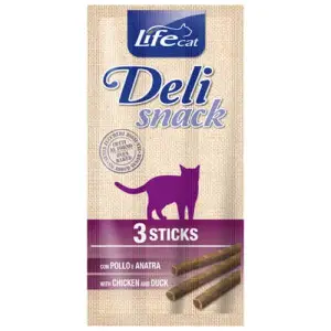 Ласощі LifeCat DeliSnack Sticks Chicken And Duck для котів від 4 місяців, з куркою та качкою, 15 г