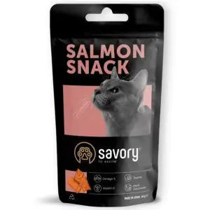 Хрумкі ласощі Savory Snack Подушечки для вибагливих котів, з лососем, 60 г