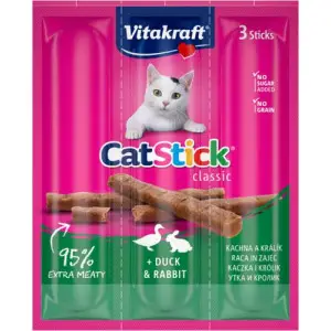 М'ясні палички з кроликом та качкою для котів, 18 г (3х6г)