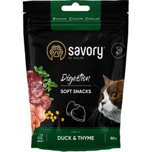 М'які ласощі Savory для покращення травлення котів, качка з чебрецем, 50 г