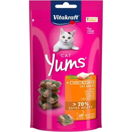 М'які закуски з куркою та котячою травою для котів, 40 г