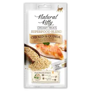 Natural Kitty Creamy Treats Chicken with Quinoa Крем-снек для котів зі смаком курки та кіноа, 4х12г