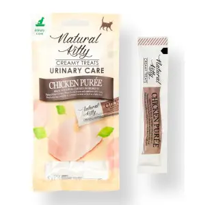 Natural Kitty Fuctional Creamy Treat Chicken Puree Urinary Care Натуральні функціональні крем-снеки для котів – Куряче пюре (догляд за сечовивідними шляхами), 4х12 г