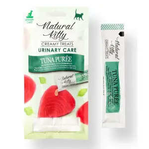 Natural Kitty Fuctional Creamy Treat Tuna Puree Urinary Care Натуральні функціональні крем-снеки для котів – Пюре з тунця (догляд за сечовивідними шляхами), 4х12 г