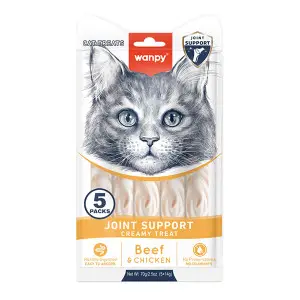 Wanpy Functional Creamy Lickable Treat Joint Support ВАНПІ ДЛЯ СУГЛОБІВ функціональні рідкі ласощі для котів 5х14г