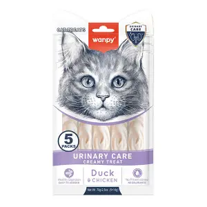 Wanpy Functional Creamy Lickable Treat Urinary Care ВАНПІ УРІНАРІ функціональні рідкі ласощі для котів із сечокам’яною хворобою 5х14г