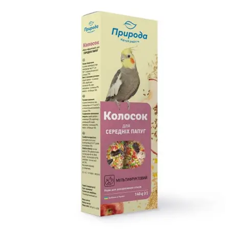 Колосок для середніх попуг Природа Мультифрукт, 140 г (PR740001)