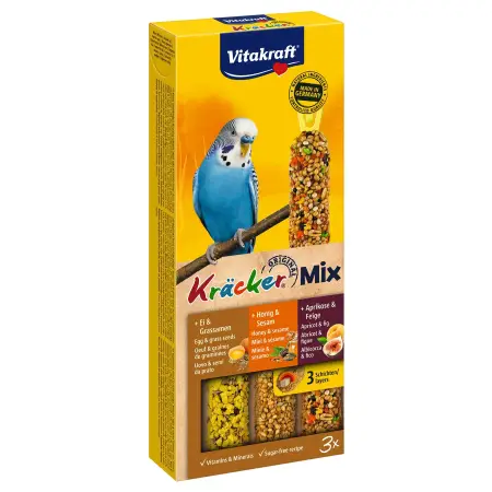 Ласощі для хвилястих папуг Vitakraft Kracker Original Trio-Mix, 3 шт., 90 г (21231)