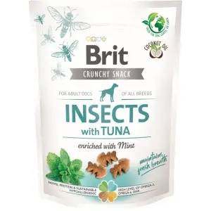 Безерновые лакомства для собак Brit Care Dog Crunchy Cracker Insects with Tuna для свежести дыхания насекомые, тунец, мята 200 г