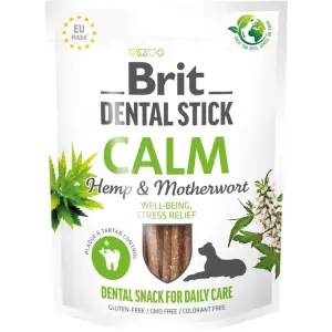 Лакомства для собак Brit Dental Stick Calm успокаивающее, конопля и пустырник, 7 шт, 251 г