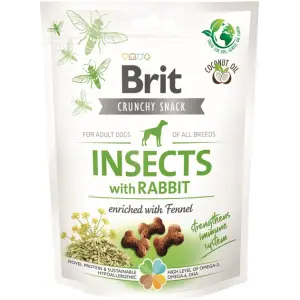 Беззерновые лакомства для собак Brit Care Dog Crunchy Cracker Insects with Rabbit для иммунитета, насекомые, кролик и фенхель 200 г