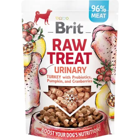 Лакомство для собак Brit Raw Treat freeze-dried Urinary для профилактики мочекаменной болезни, индейка, 40 г