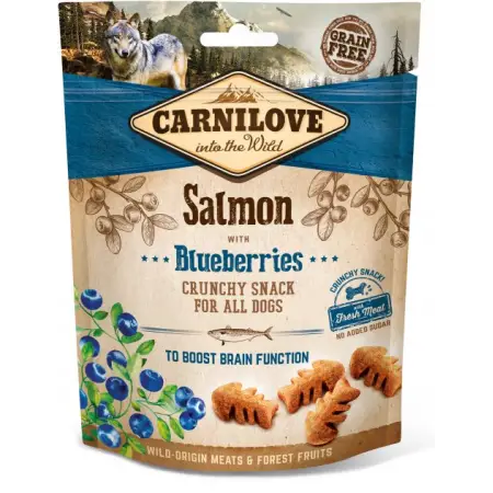 Ласощі Carnilove Dog Crunchy Snack для собак, лосось та чорниця, 200 г