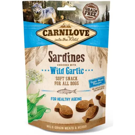 Ласощі Carnilove Dog Semi Moist для собак, сардина та часник, 200 г