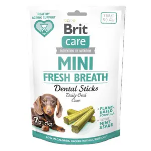 Ласощі Brit Care Mini Treats Fresh Breath для собак малих порід, для свіжого подиху й здоров’я зубів, 7 шт / 120 г