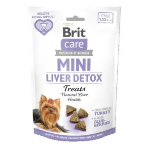 Ласощі Brit Care Mini Treats Liver Detox для собак малих порід, для детоксу печінки, з індичкою і смаком чорниці, 50 г