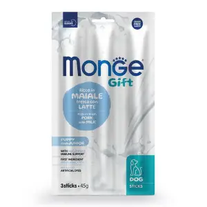 Ласощі для цуценят Monge Gift Dog Puppy and Junior свинина з молоком 45 г