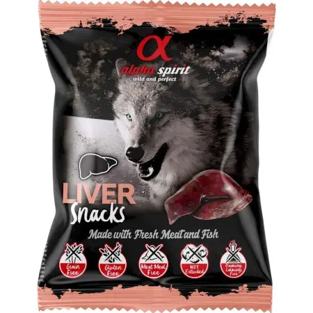 Ласощі для собак Alpha Spirit Snacks напіввологі беззернові кубики з печінкою 50 г (as4006350)