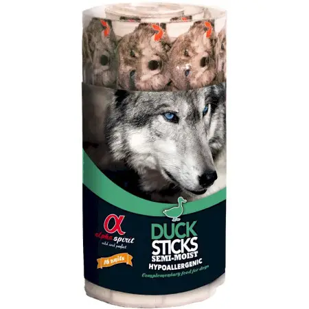 Ласощі для собак Alpha Spirit Sticks напіввологі беззернові палички з качкою 16 шт х10 г (as5108415)