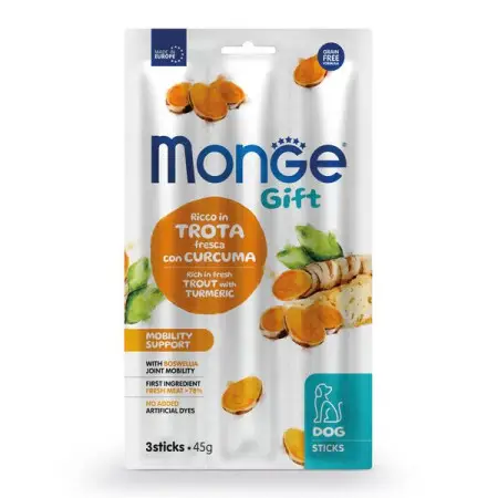 Ласощі для собак Monge Gift Dog Mobility support форель з босвелією 45 г