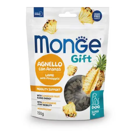 Ласощі для собак Monge Gift Dog Mobility support ягнятина з ананасами 150 г