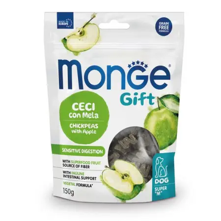 Ласощі для собак Monge Gift Dog Sensitive digestion нут з яблуком (веган) 150 г