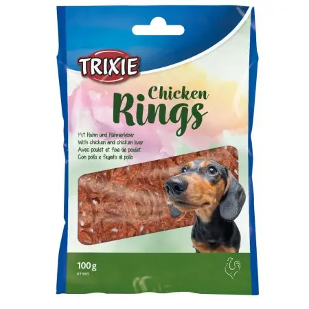 Ласощі Trixie Chicken Rings для собак Кільце жувальне з куркою 100 г
