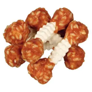 Ласощі Trixie Denta Fun Chewing Dumbbells для собак Гантель жувальна з куркою та рисом 100 г 6 шт