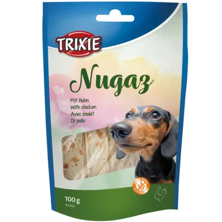 Ласощі для собак Trixie Nugaz, сиром'ятна шкіра, курка, 100 г (TX-31632)