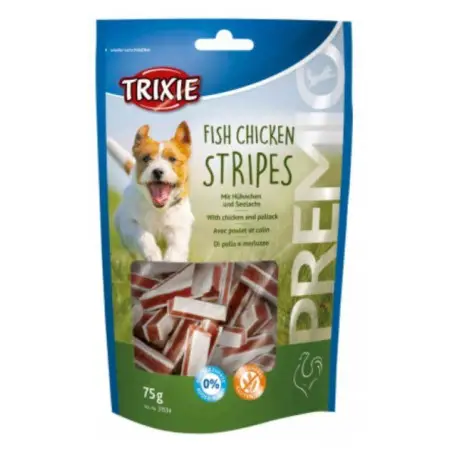 Ласощі Trixie Premio Fish Chicken Stripes для собак палички з куркою та лососем 75 г