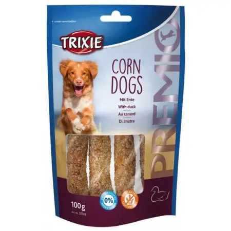 Ласощі Trixie Premio Corn Dogs для собак з качкою і сиром'ятною шкірою 100 г