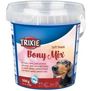 Ласощі Trixie Soft Snack Bony Mix для собак з яловичиною ягням лососем та куркою 500 г