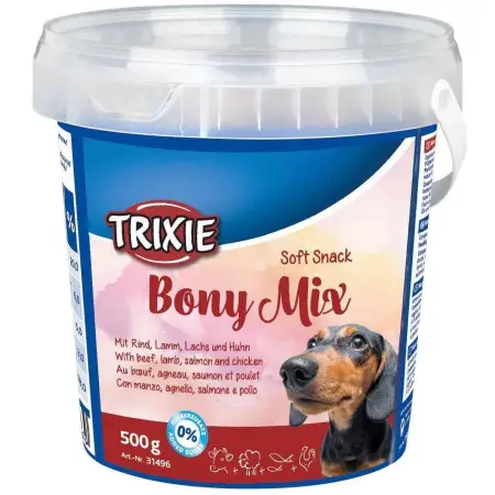 Ласощі Trixie Soft Snack Bony Mix для собак з яловичиною ягням лососем та куркою 500 г