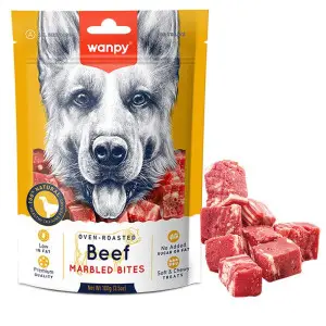 Wanpy Beef Marbled Bites ВАНПІ МАРМУРОВА ЯЛОВИЧИНА ШМАТОЧКИ ласощі для собак , 0.1 кг